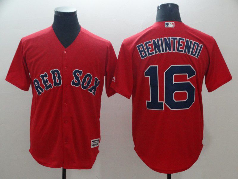 Men Boston Red Sox #16 Benintendi Red Game MLB Jerseys->->MLB Jersey